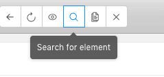 Botón Search for element en Appium Inspector.